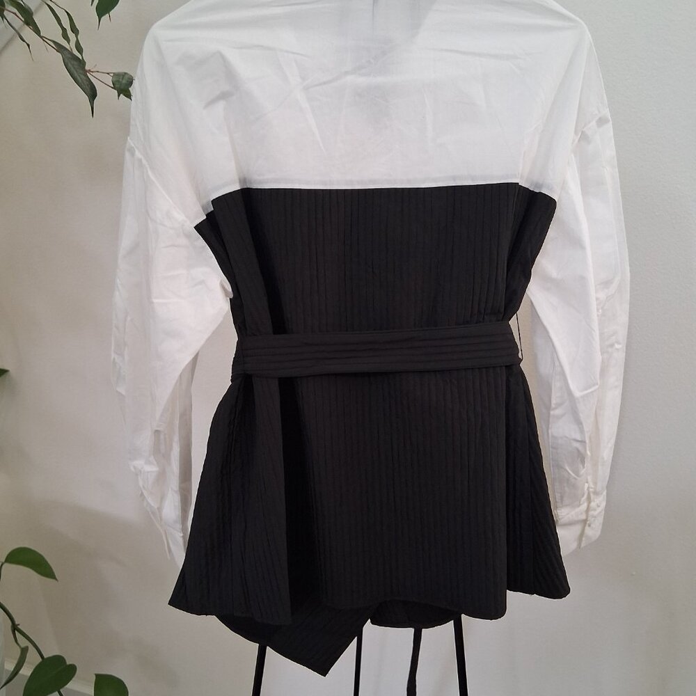 New S.deer / Concept Pleated Textured Blouse Shirt  - Picture 5 of 5